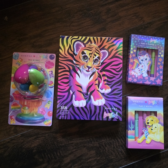 Morphe x Lisa Frank Makeup Bundle NIB – 35B Palette + Lip Sets + Sponge Set